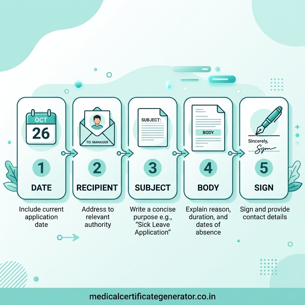 5 steps to write a fever leave application